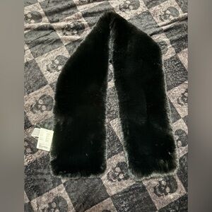 Black Faux Fur Scarf